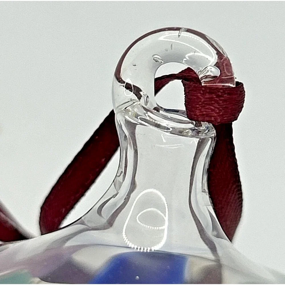 Vintage Art Glass Twisted Blue Purple Green Maroon Ornament‎ U257/4